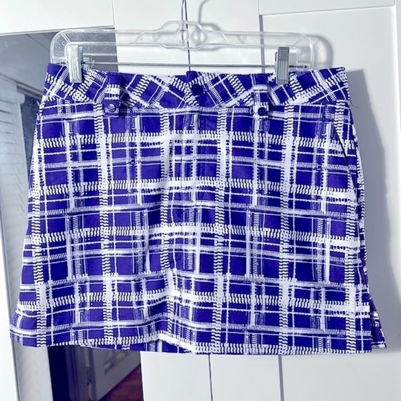 Women’s Under Armour Purple & White Plaid Polyester Blend Golf Tennis Skort 8 - Picture 1 of 7